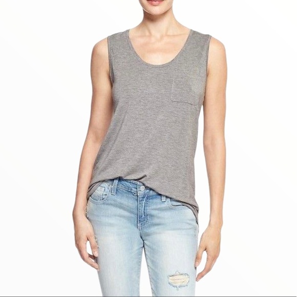 GAP Pocket Muscle Tank/Top Grey With Scoop Neck Size XSmall - Picture 1 of 7